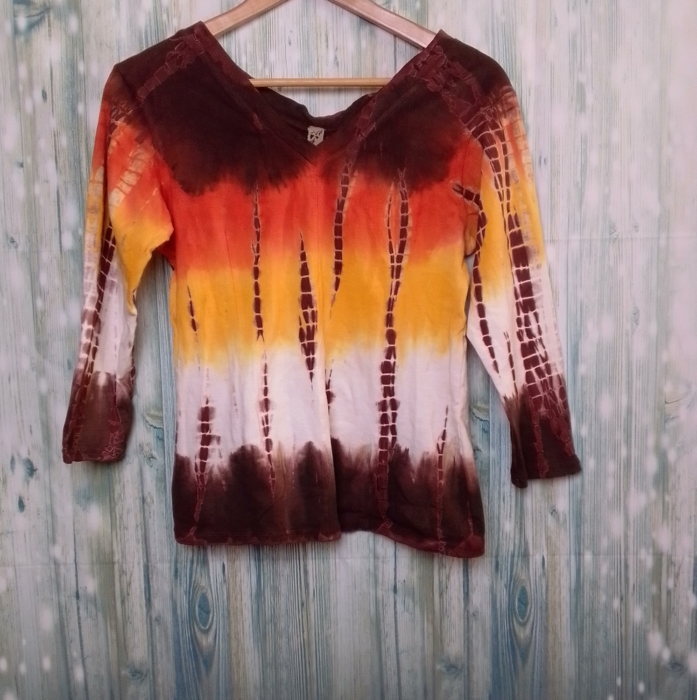 Baba the dye 3/4 sleeve fall colors large